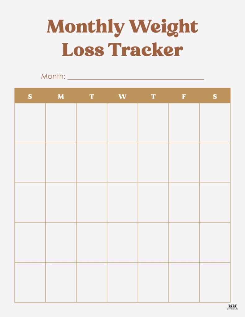 weight loss trackers - 37 free printables | printabulls